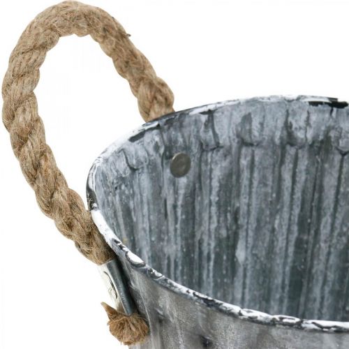 Artikel Sierpot met handvatten, metalen cachepot, sierpot voor opplant Ø14.5cm