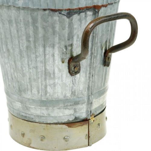 Artikel Plantenbak metaal met handgrepen vintage decoratie Ø26/20/17cm set van 3