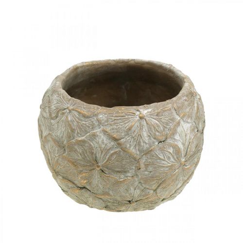 Bloempot beton klein bloemenpatroon vintage look Ø15cm H11cm