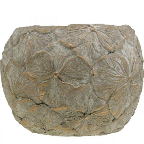 Floristik24 Bloempot beton klein bloemenpatroon vintage look Ø15cm H11cm