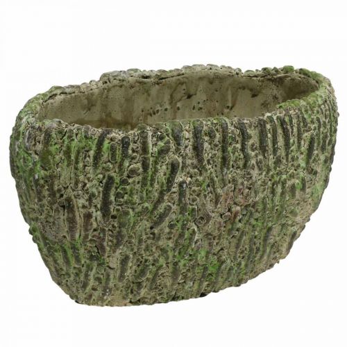 Artikel Plantenbak beton ovaal antiek look groen, bruin 24×14×13cm