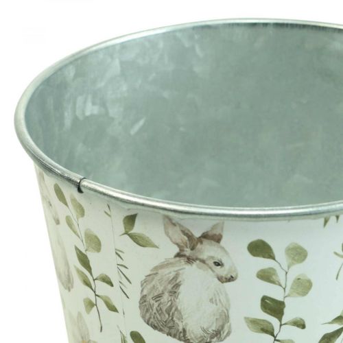 Floristik24 Bunny bloempot Pasen metalen cachepot Ø12cm H10.5cm
