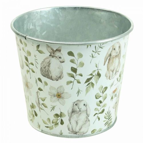 Artikel Bunny bloempot Pasen metalen cachepot Ø12cm H10.5cm