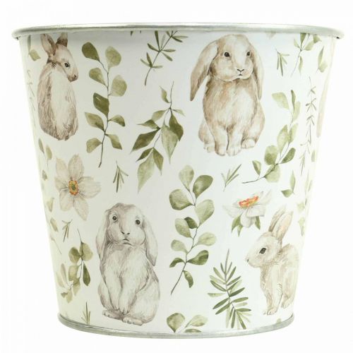 Floristik24 Bunny bloempot Pasen metalen cachepot Ø14cm H12.5cm