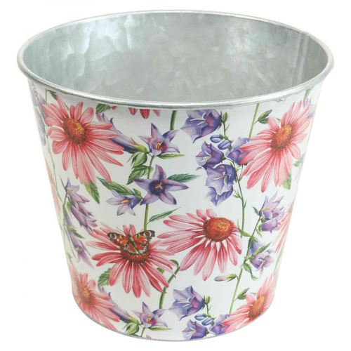 Artikel Bloempot lente decoratie metaal cachepot Ø14cm H12.5cm