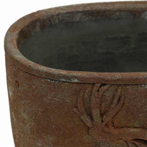 Floristik24 Bloempot roest patina met hertenkop 24cm x 14cm H13cm