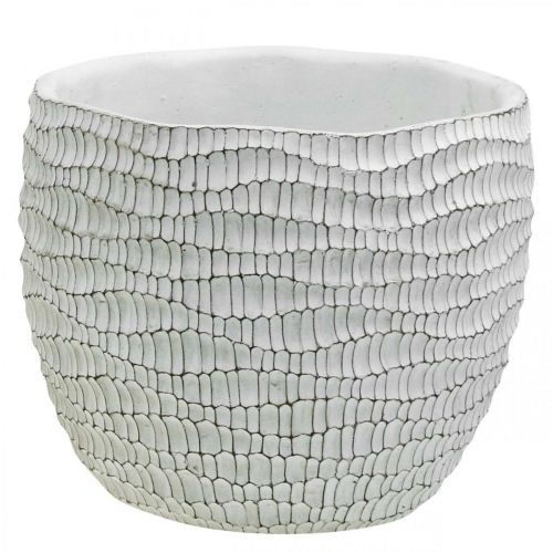 Planter Beton Witte Vintage Bloempot Witte Honingraat H17.5cm Ø18.5cm