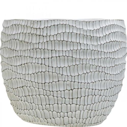 Artikel Planter Beton Witte Vintage Bloempot Witte Honingraat H17.5cm Ø18.5cm