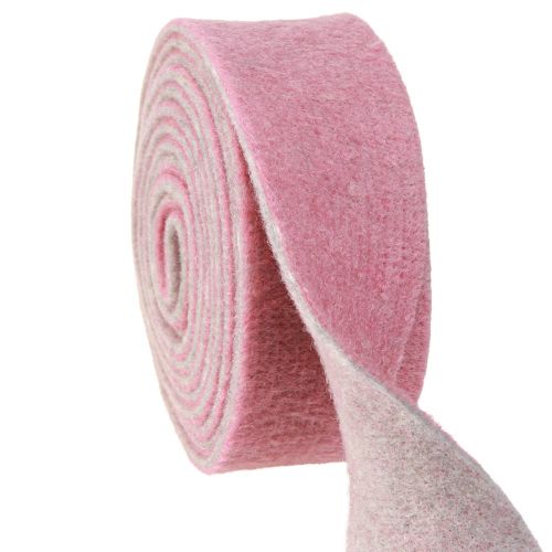 Artikel Potlint sierlint wolvilt wol oud roze grijs 7,5cm 5m