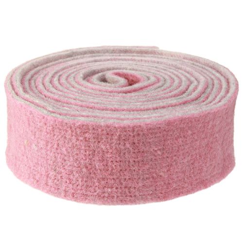 Artikel Potlint sierlint wolvilt wol oud roze grijs 7,5cm 5m
