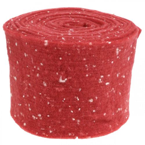 Floristik24 Viltlint rood met stippen, decolint, pottape, wolvilt lichtrood, wit 15cm 5m