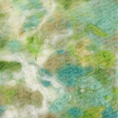 Artikel Pottenband, lentedecoratie, viltband groen, blauw, wit gemêleerd 15cm 5m