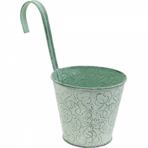 Floristik24 Bloempot om op te hangen vintage look plantenpot groen white wash Ø11.5cm