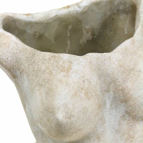 Floristik24 Bloempot torso vrouw grijs 19 × 13,5cm H27cm