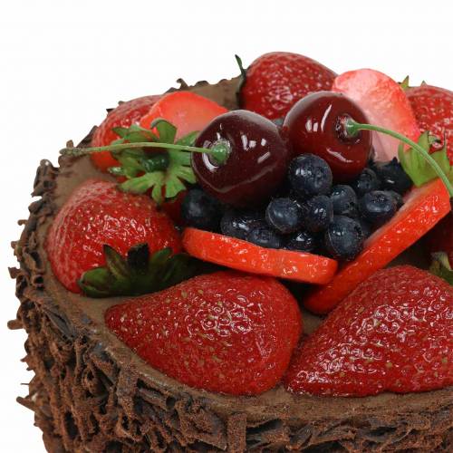 Floristik24 Kunst chocolade slagroomtaart Ø15cm H11.5cm