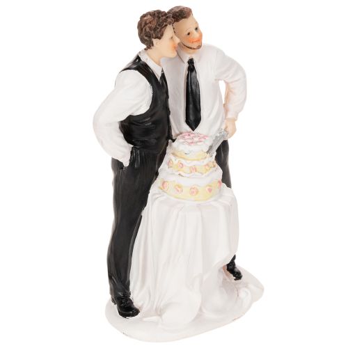 Taarttopper van een mannelijk stel met taart, 16,5 cm | Floristik24.nl