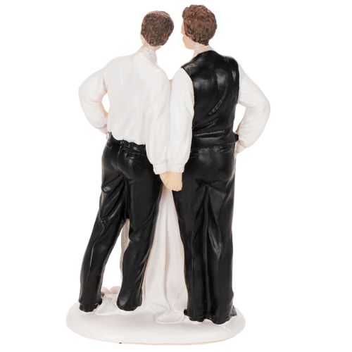 Taarttopper van een mannelijk stel met taart, 16,5 cm | Floristik24.nl
