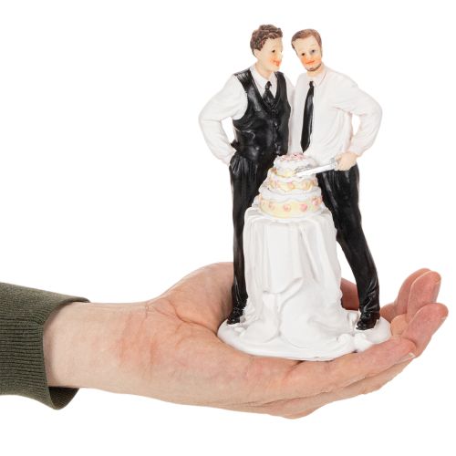 Taarttopper van een mannelijk stel met taart, 16,5 cm | Floristik24.nl
