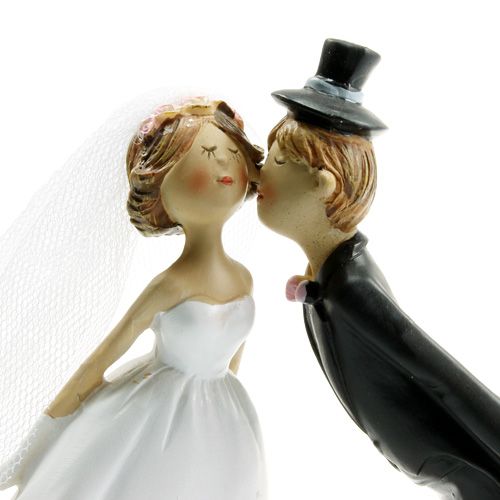 Floristik24 Taartfiguur kussen pasgetrouwden 18 cm