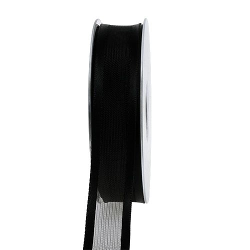 Artikel Rouwlint zwart met draad 25mm 25m