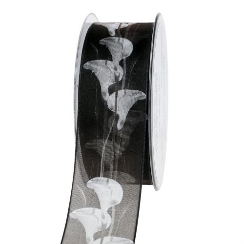 Rouwlint zwart met Calla 40mm 15m