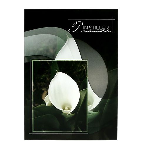 Floristik24 Rouwkaarten met Calla "In stille rouw" 5st