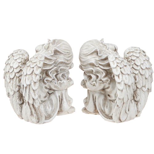 Artikel Treurende engel zittend decoratief figuur crème 6,5×5×7,5cm 2 stuks