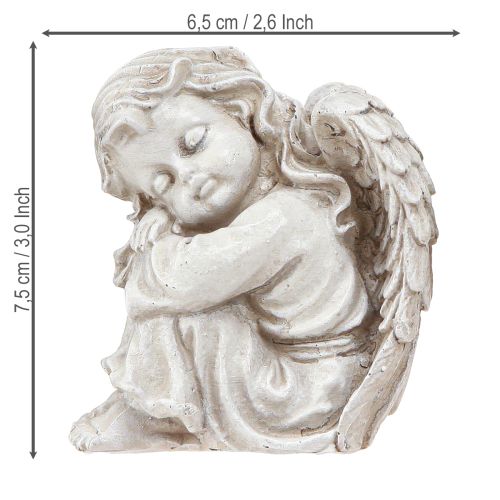 Artikel Treurende engel zittend decoratief figuur crème 6,5×5×7,5cm 2 stuks