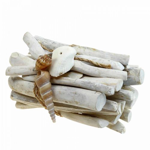 Floristik24 Driftwood Deco Driftwood Bundel Wit L15cm