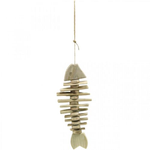 Floristik24 Vis drijfhout natuur, maritieme decoratie om op te hangen, visgraat L38cm