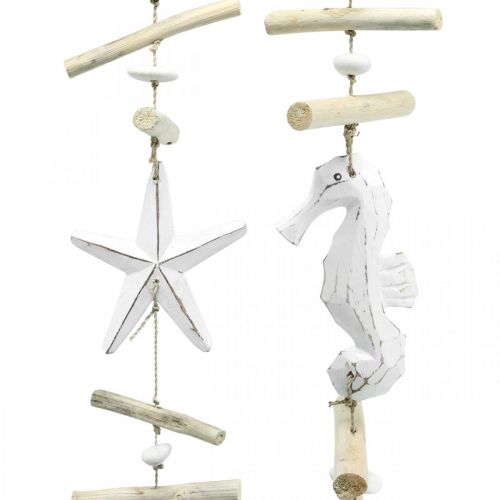 Artikel Maritieme decoratie slinger drijfhout raamdecoratie 72/78cm set van 2