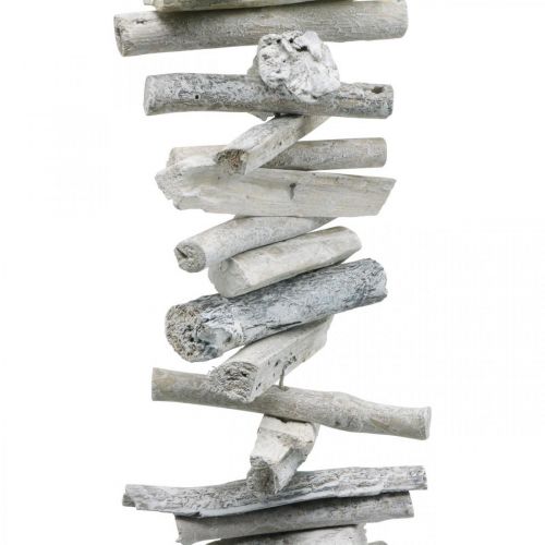 Floristik24 Drijfhouten Slinger Maritiem Deco Hout Gewassen Wit 80cm