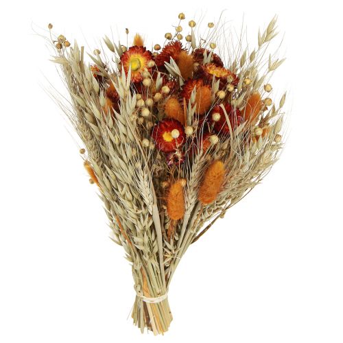 Artikel Droogbloemen veldbloemen boeket strobloemen oranje L30cm