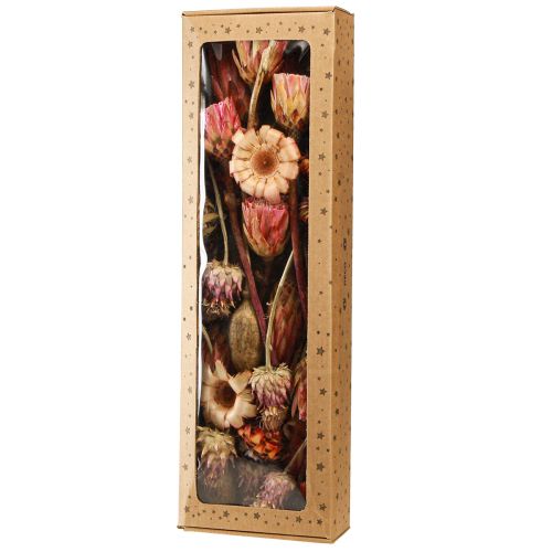 Artikel Droogbloemenmix roze protea artisjok klaproos 38cm 580g