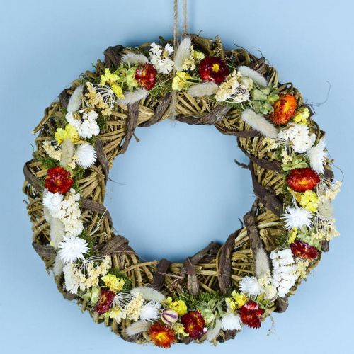 Floristik24 Boeket droogbloemen met weidegras wit, groen, bruin 125g droogbloemen