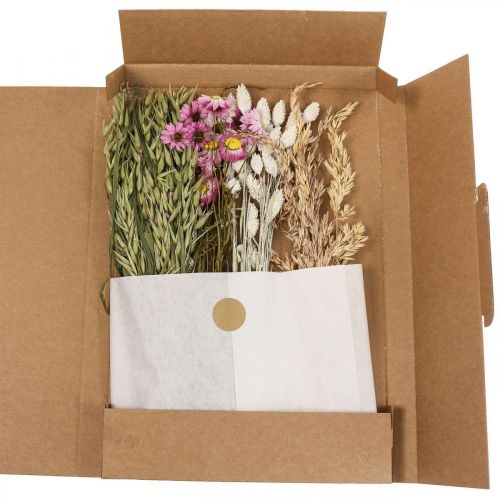 Floristik24 Droogbloemenring roze ring gedroogde bloemen lus DIY-doos Ø20cm