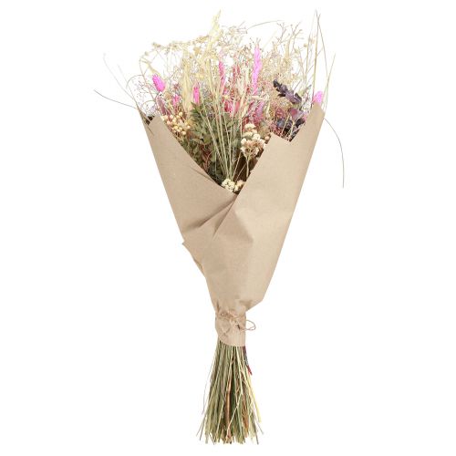 Artikel Droogbloemenboeket gras eucalyptus crème roze 200g
