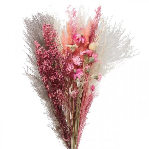 Floristik24 Boeket droogbloemen roze wit phalaris masterwort 80cm 160g