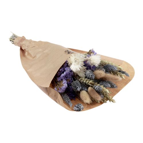 Artikel Droogbloemenboeket strobloemen strand lila paars 30cm