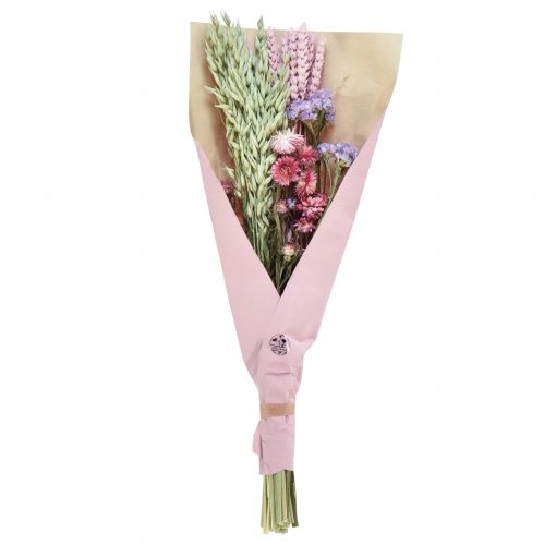Artikel Droogbloemenboeket strobloemen strand lila roze 58cm