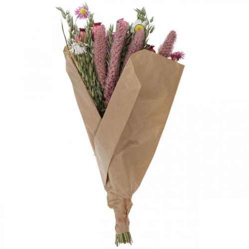 Artikel Droogbloemenboeket boeket weidebloemen roze H50cm 140g