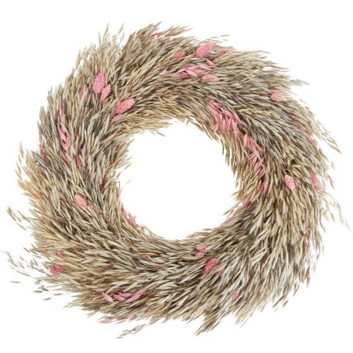 Droogkrans haver phalaris krans naturel roze Ø44cm