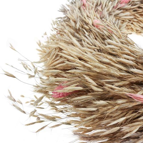 Droogkrans haver phalaris krans naturel roze Ø44cm