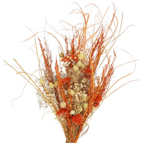 Artikel Droogboeket distel duizendblad oranje gebleekt 55cm 150g