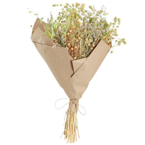 Artikel Droogboeket kaardebollen havervlas munt naturel wit 40cm 80g