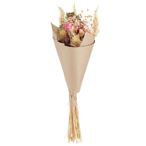 Floristik24 Droogboeket lotusvlas distel roze crème 50cm 100g