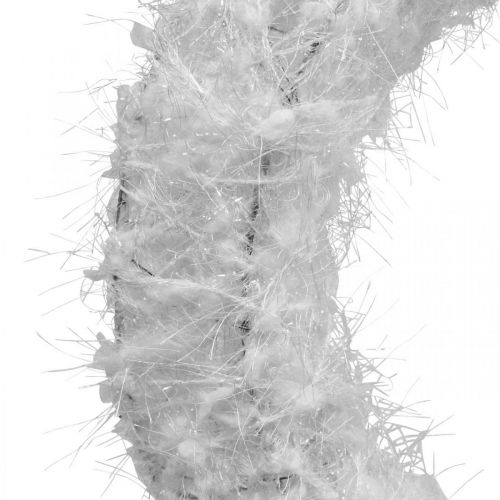 Floristik24 Deurkrans Kerstkrans witte decoratieve krans wol adventdecoratie Ø28cm
