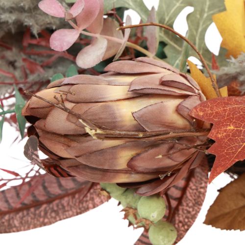 Artikel Deurkrans Protea Kunstkrans met herfstbladeren Ø55cm