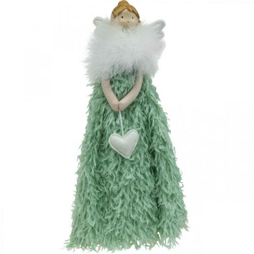 Floristik24 Deurstopper Kerst Engel Engel Figuur Groen H38cm