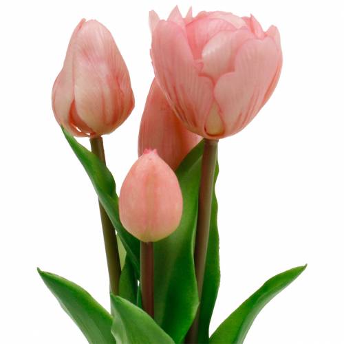 Floristik24 Tulp Bos Real Touch Kunstbloemen Kunsttulpen Roze